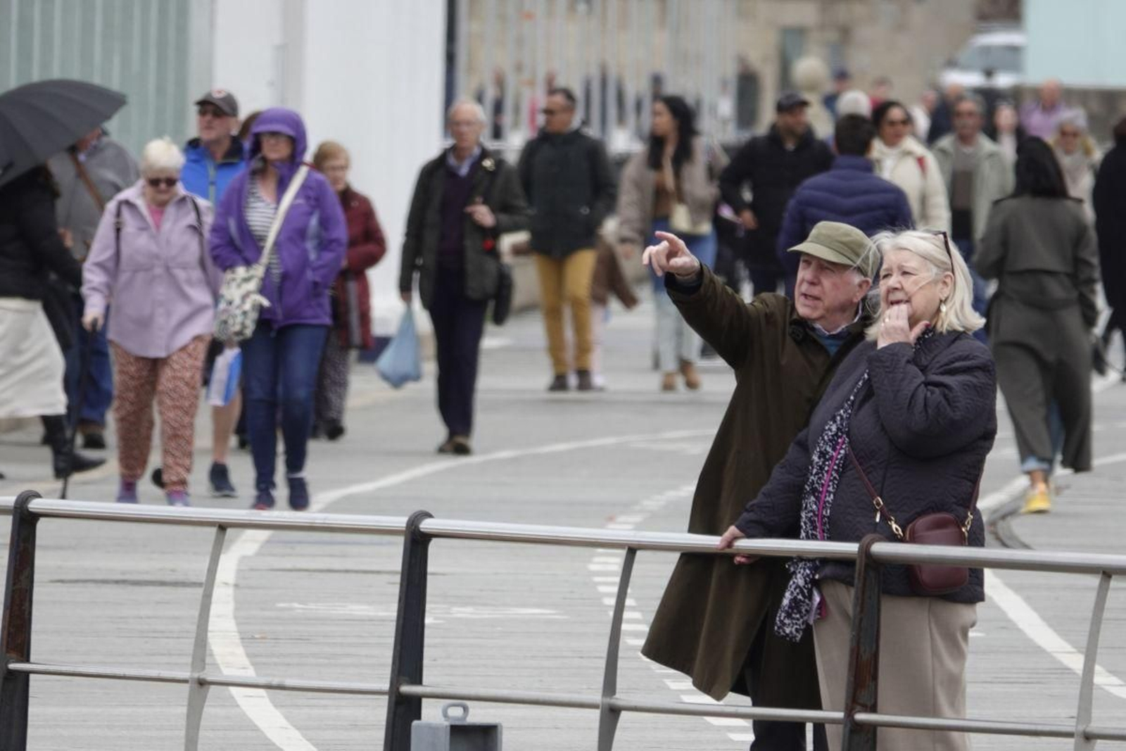 Cruceristas durante el pasado mes de marzo, en las primeras escalas, aún fuera de temporada.