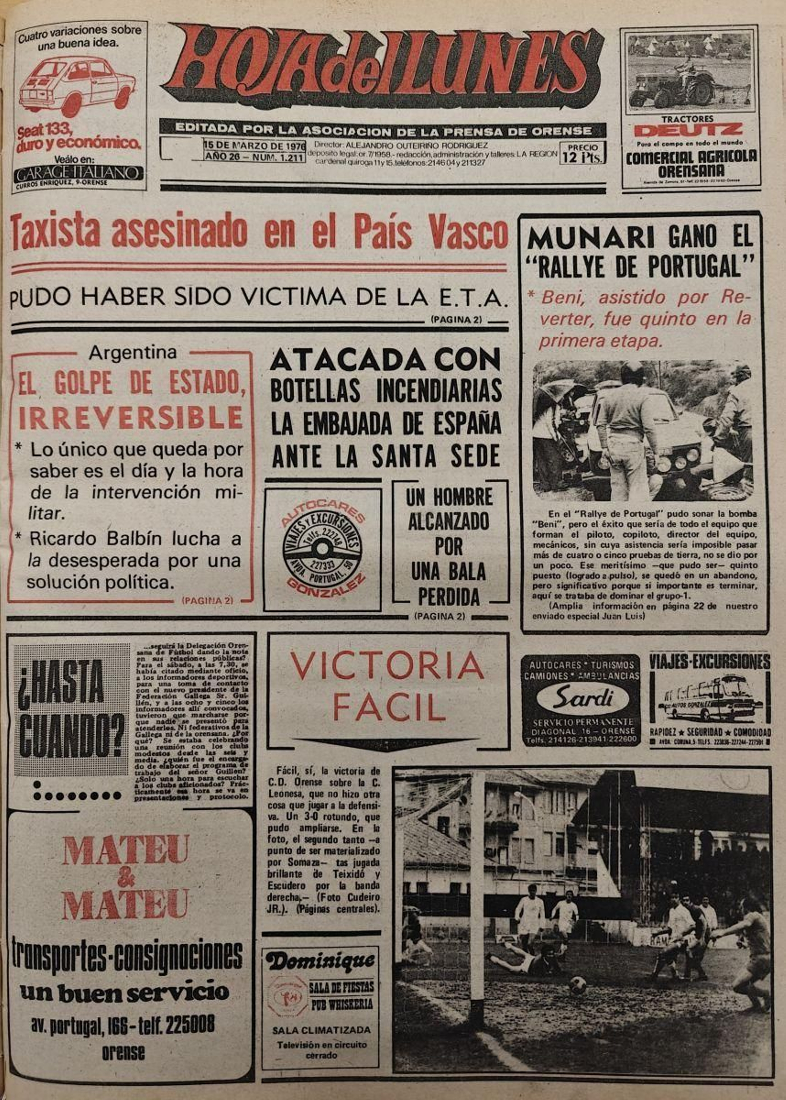 Primera página de 1976.