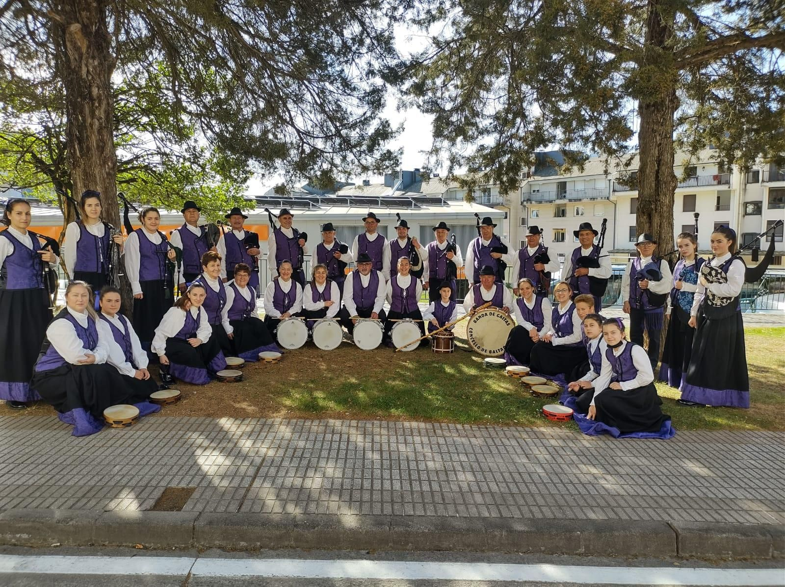 La Banda de Gaitas de Baltar este pasado fin de semana en Quiroga.