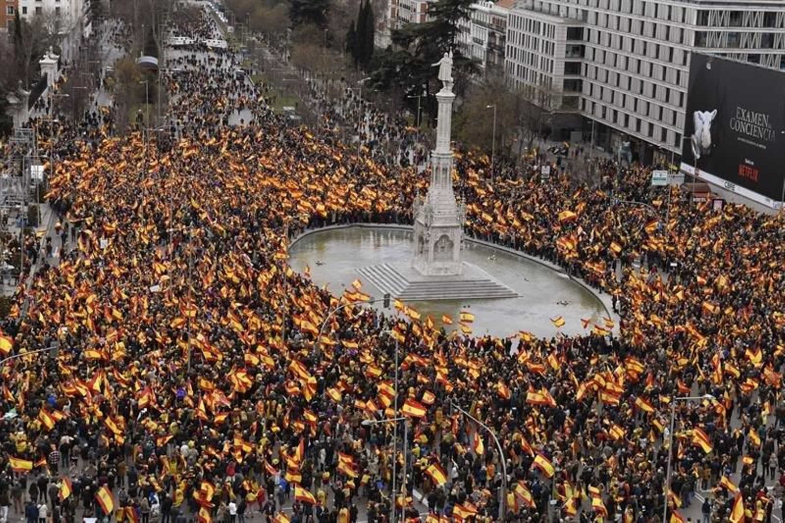Concentración por la "unidad de España" en Madrid.