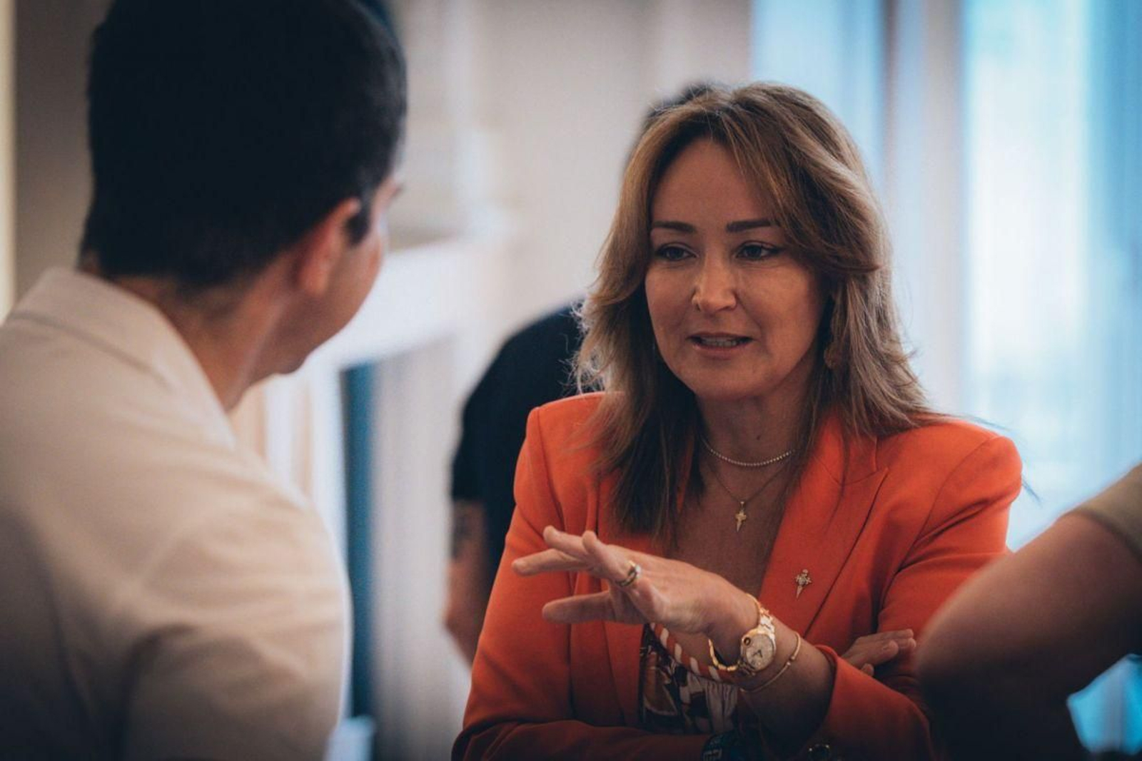 La presidenta del Celta, Marián Mouriño, en la previa de su comparecencia de ayer en la sede.