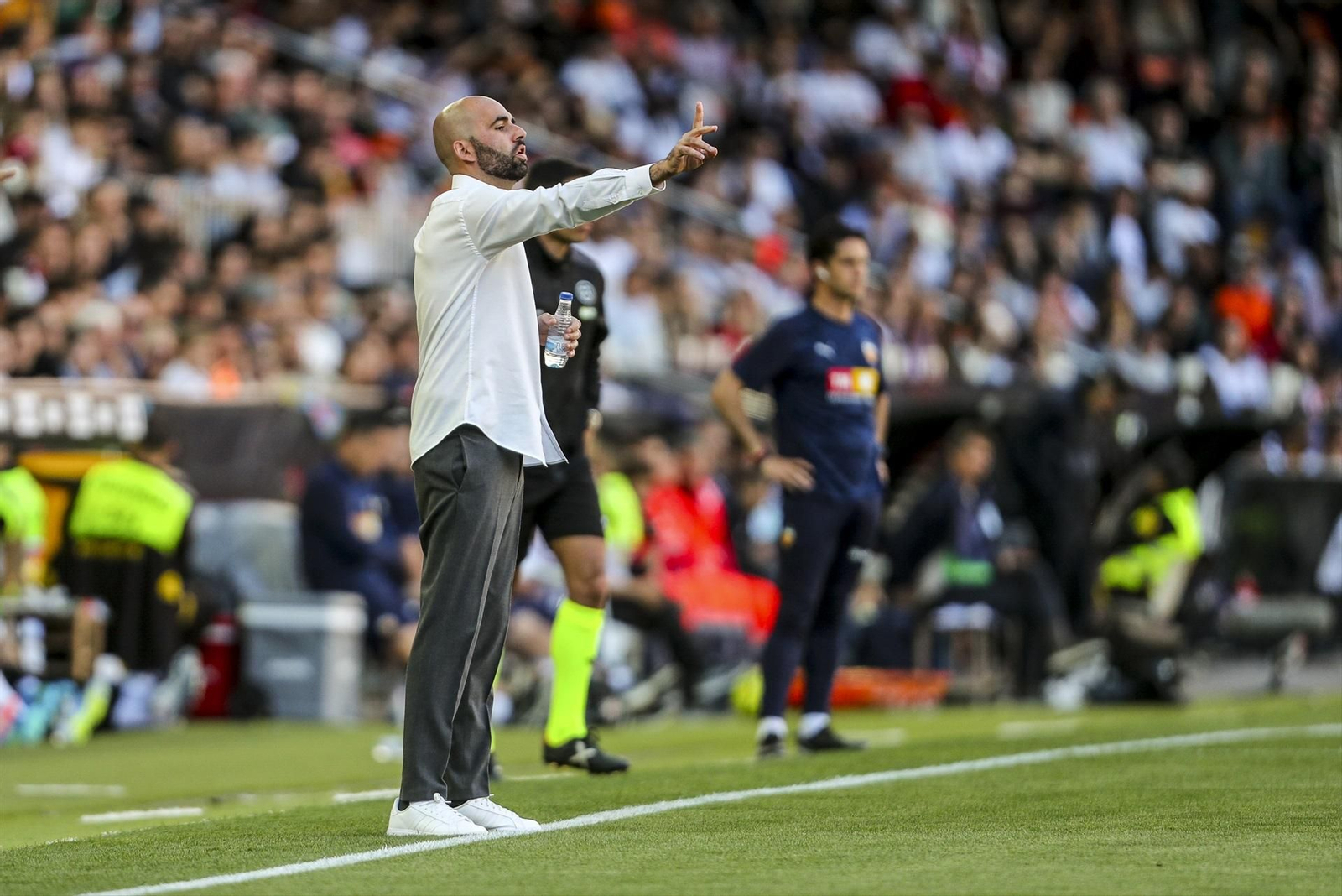 Giráldez en el partido.