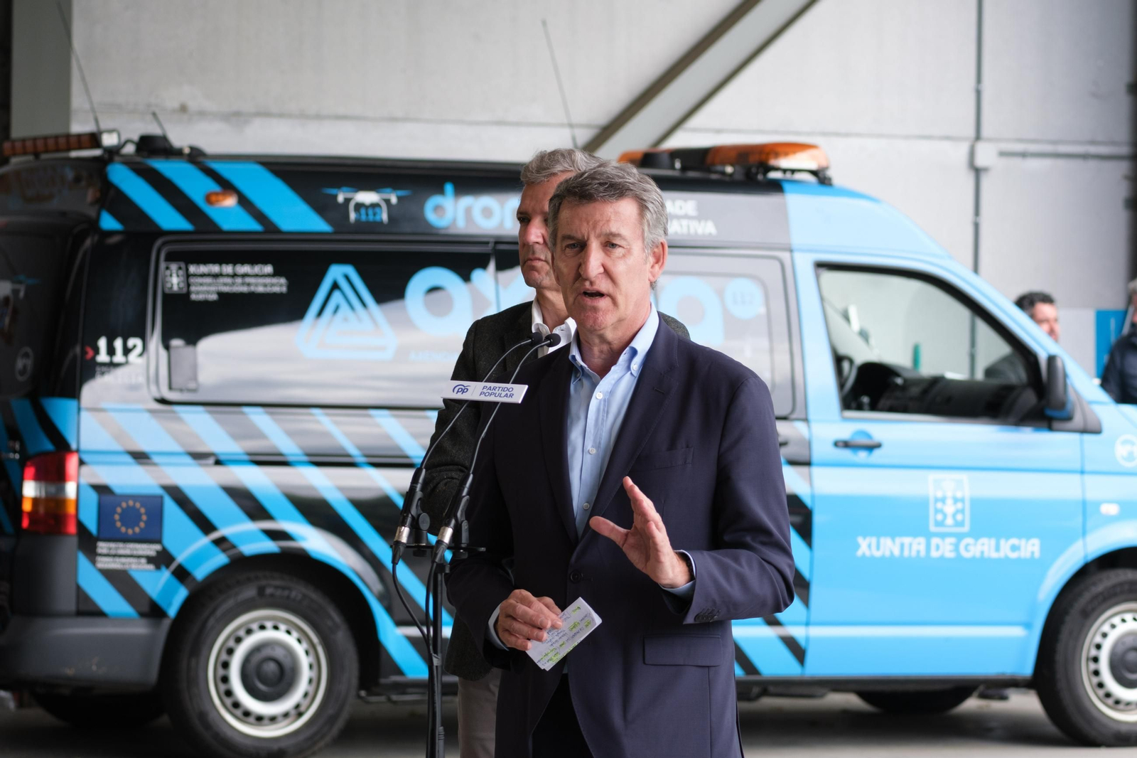 Alberto Núñez Feijóo en el 112 de A Estrada