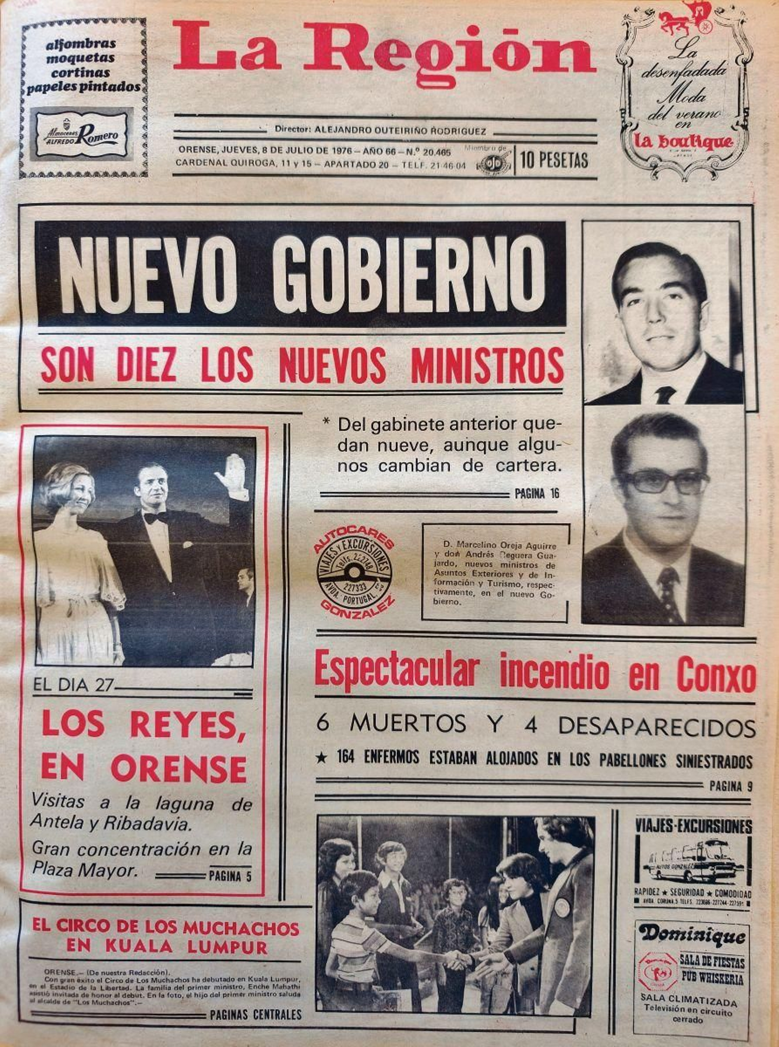 La portada de 1976 de La Región.