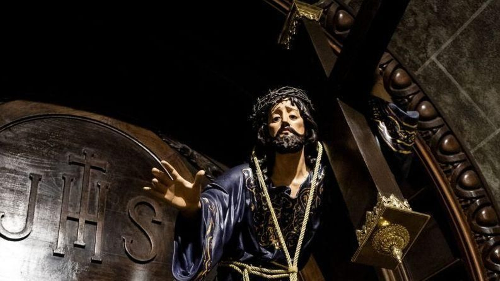 El Nazareno de Teis, con la cruz recién restaurada.
