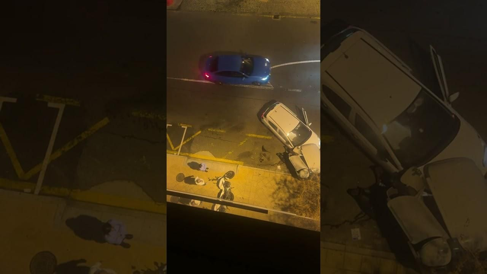 Un vehículo se estrella contra cuatro coches aparcados en Avenida de Santiago, Ourense