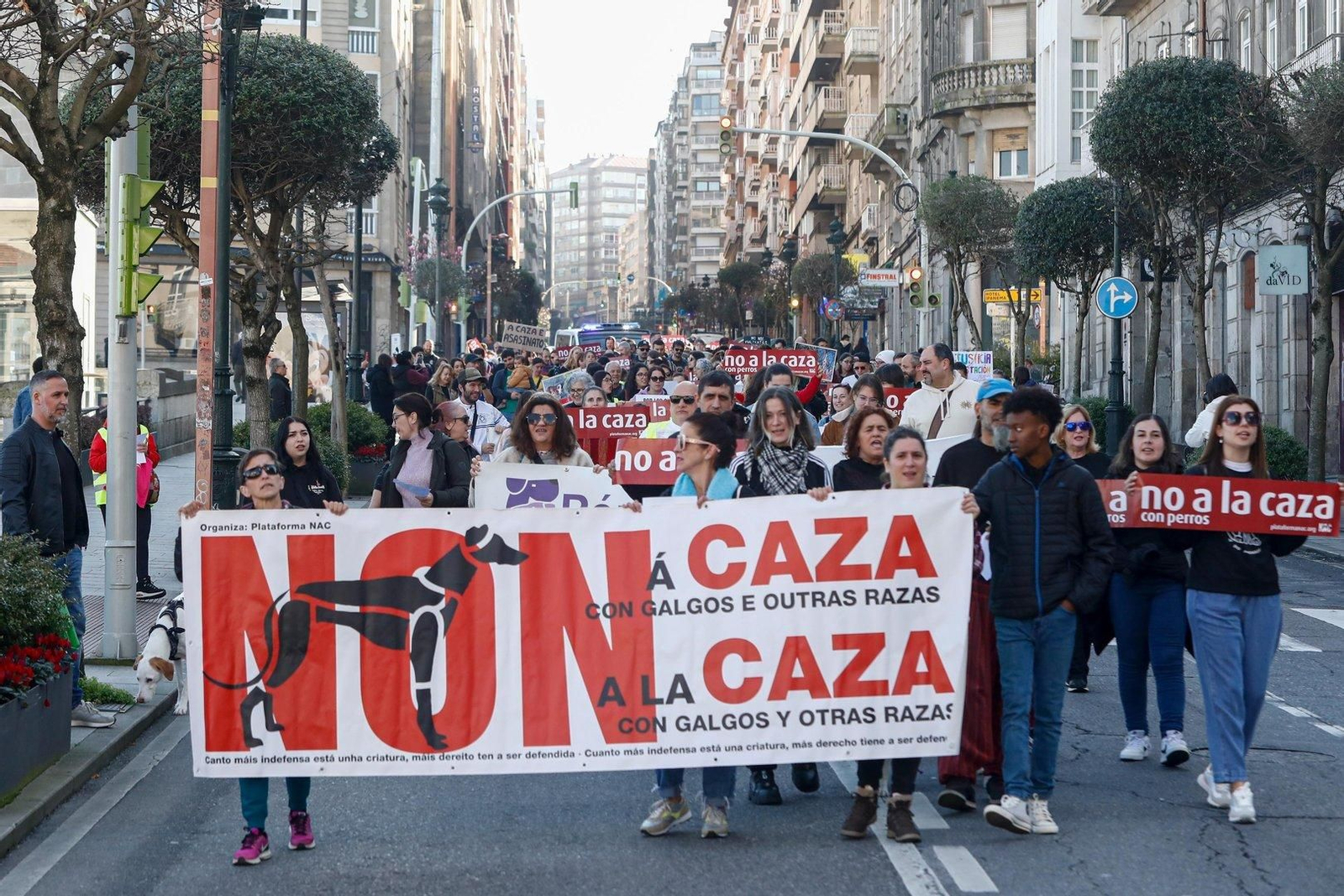 Manifestación en Vigo por los derechos de los animales.