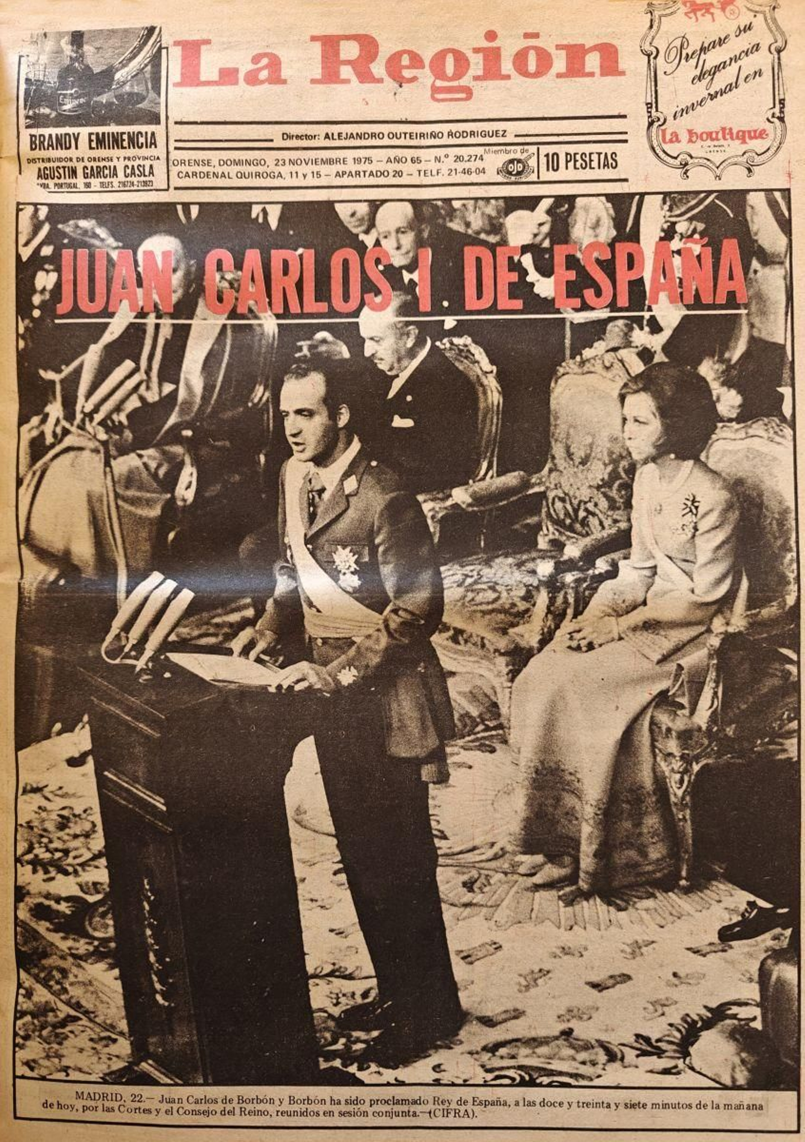 La primera de La Región del 23 de noviembre de 1975