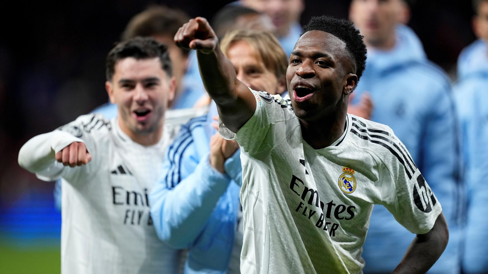 Vinícius Jr celebrando la victoria del Real Madrid en el Metropolitano