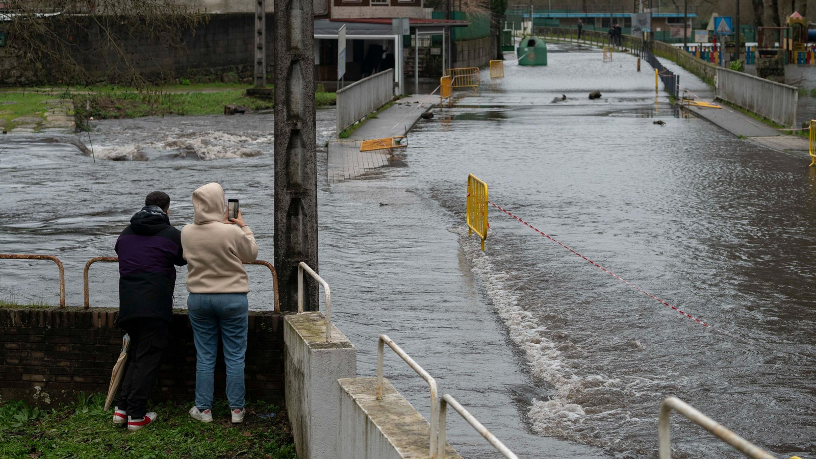 Imagen del intensas lluvias en Ribadavia.
