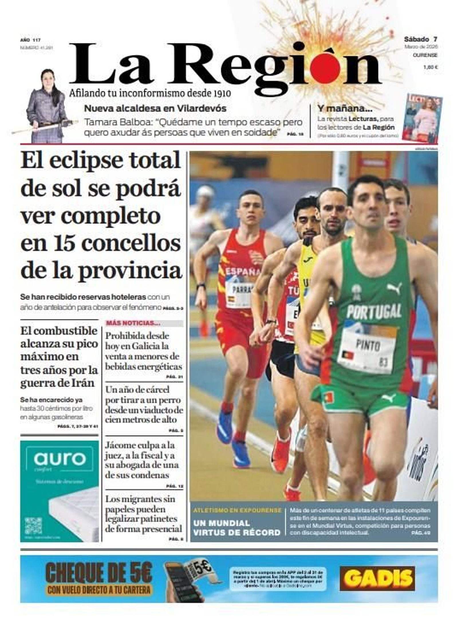 Los titulares de La Región de este sábado, 7 de marzo