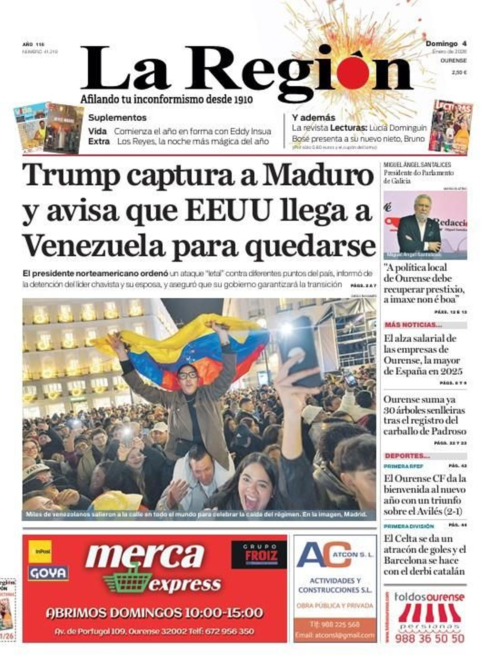 Portada de La Región