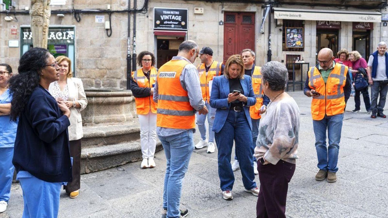 El punto de reunión para el recuento fue la Praza do Ferro.