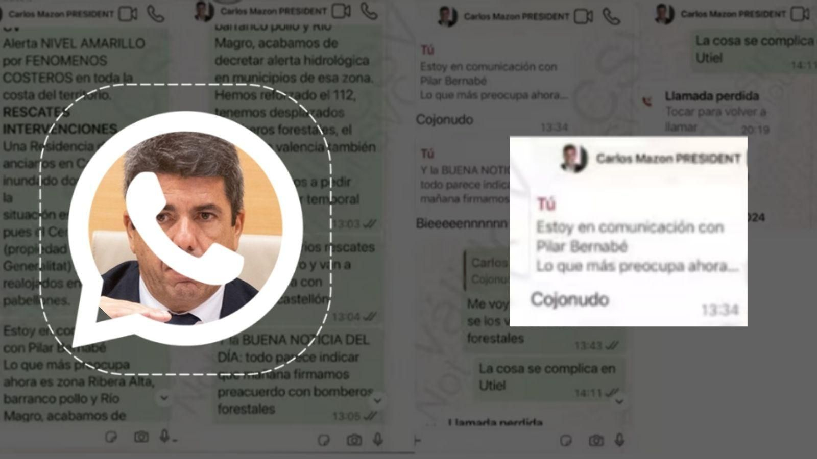 Los WhatsApps de Mazón en pleno inicio de la dana