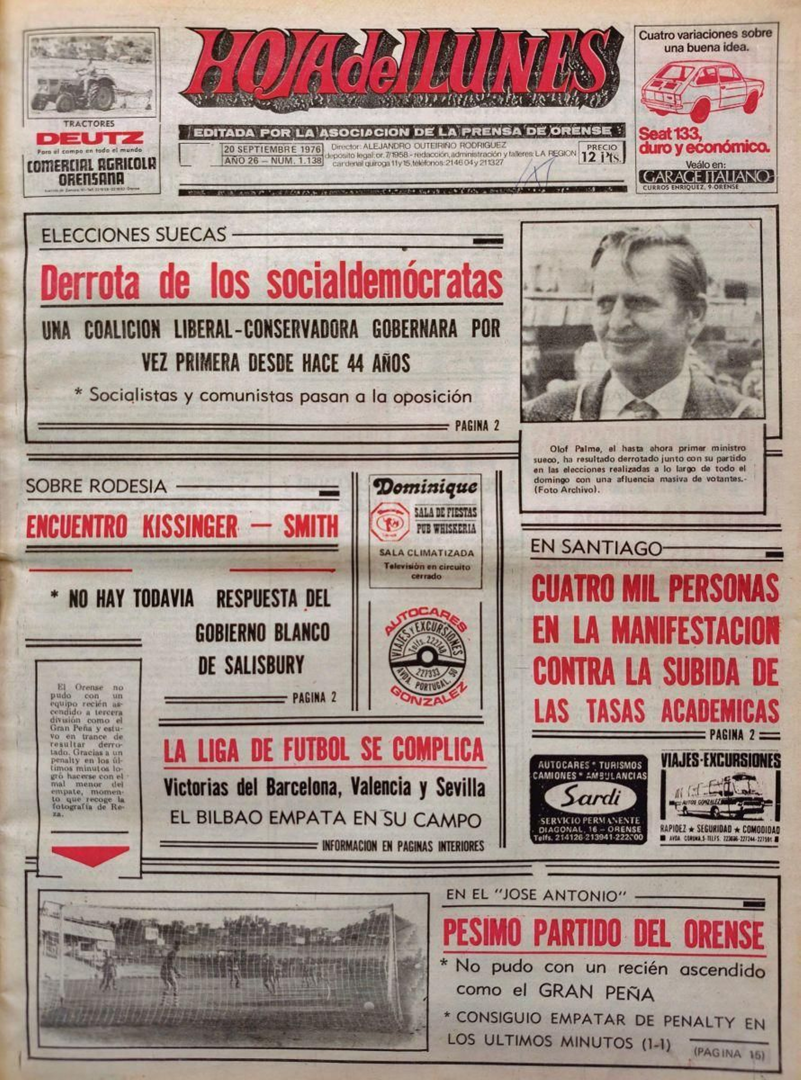 La primera 20 septiembre de 1976.