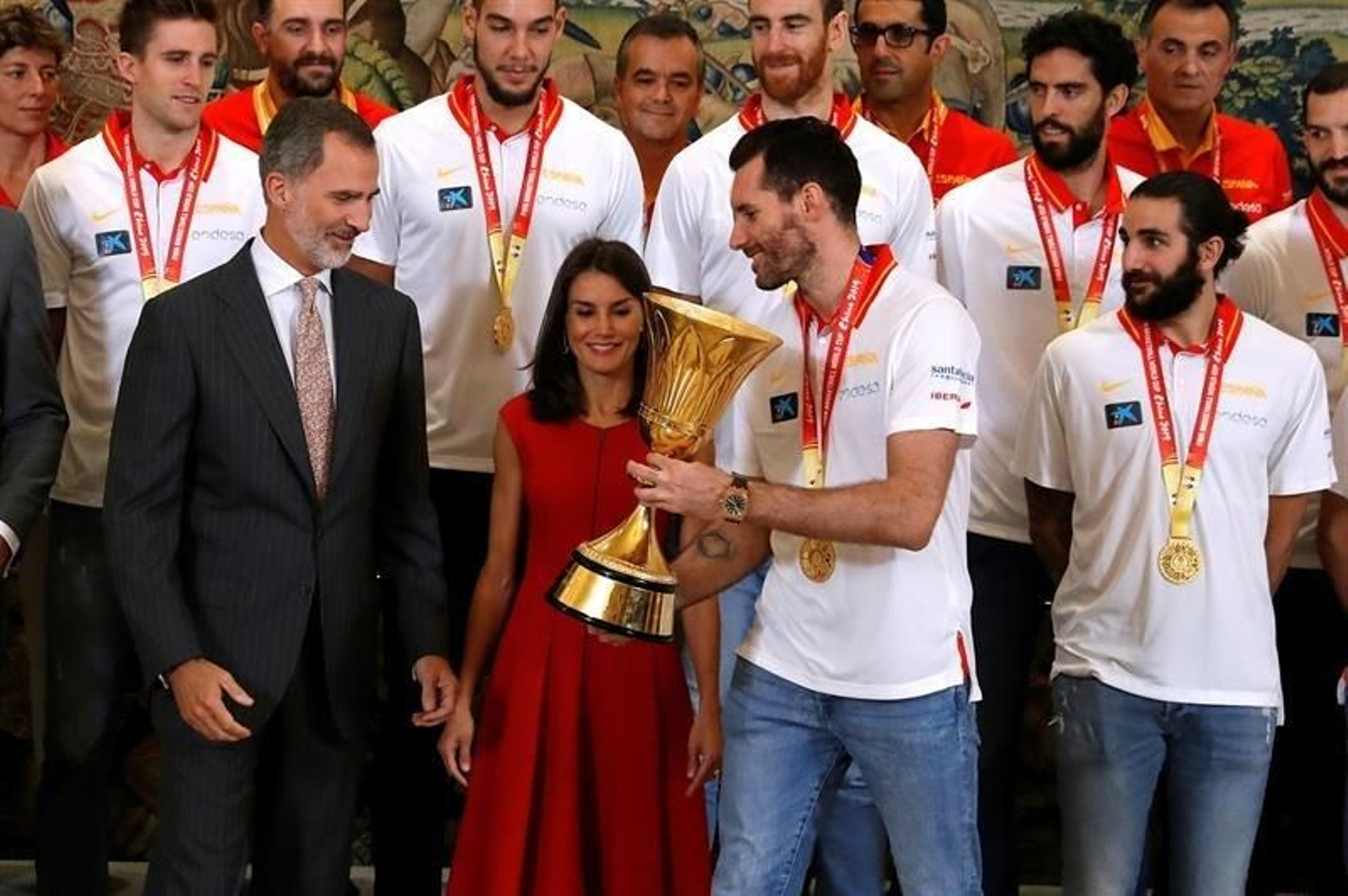 La celebración de la selección Española por el Mundial de Baloncesto