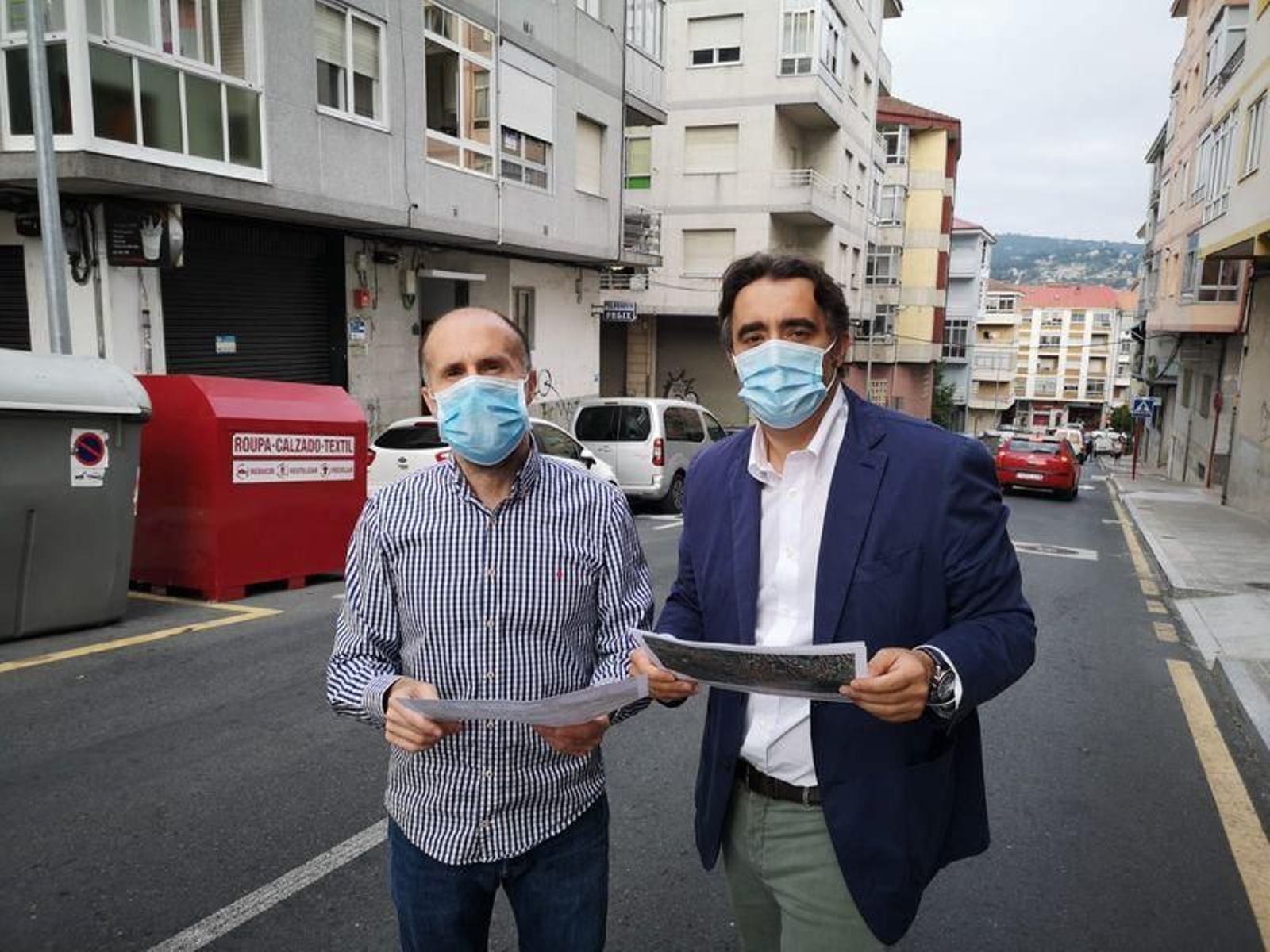 Jácome y Pumar, en la zona de la actuación.