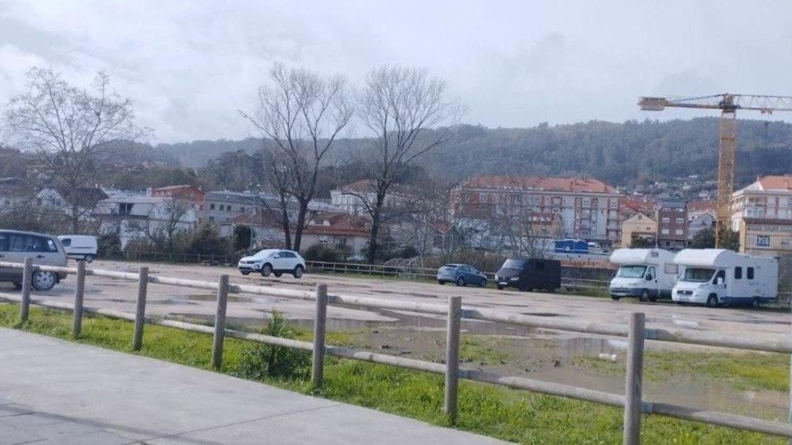 Aparcamiento donde fue sustraido el furgón.