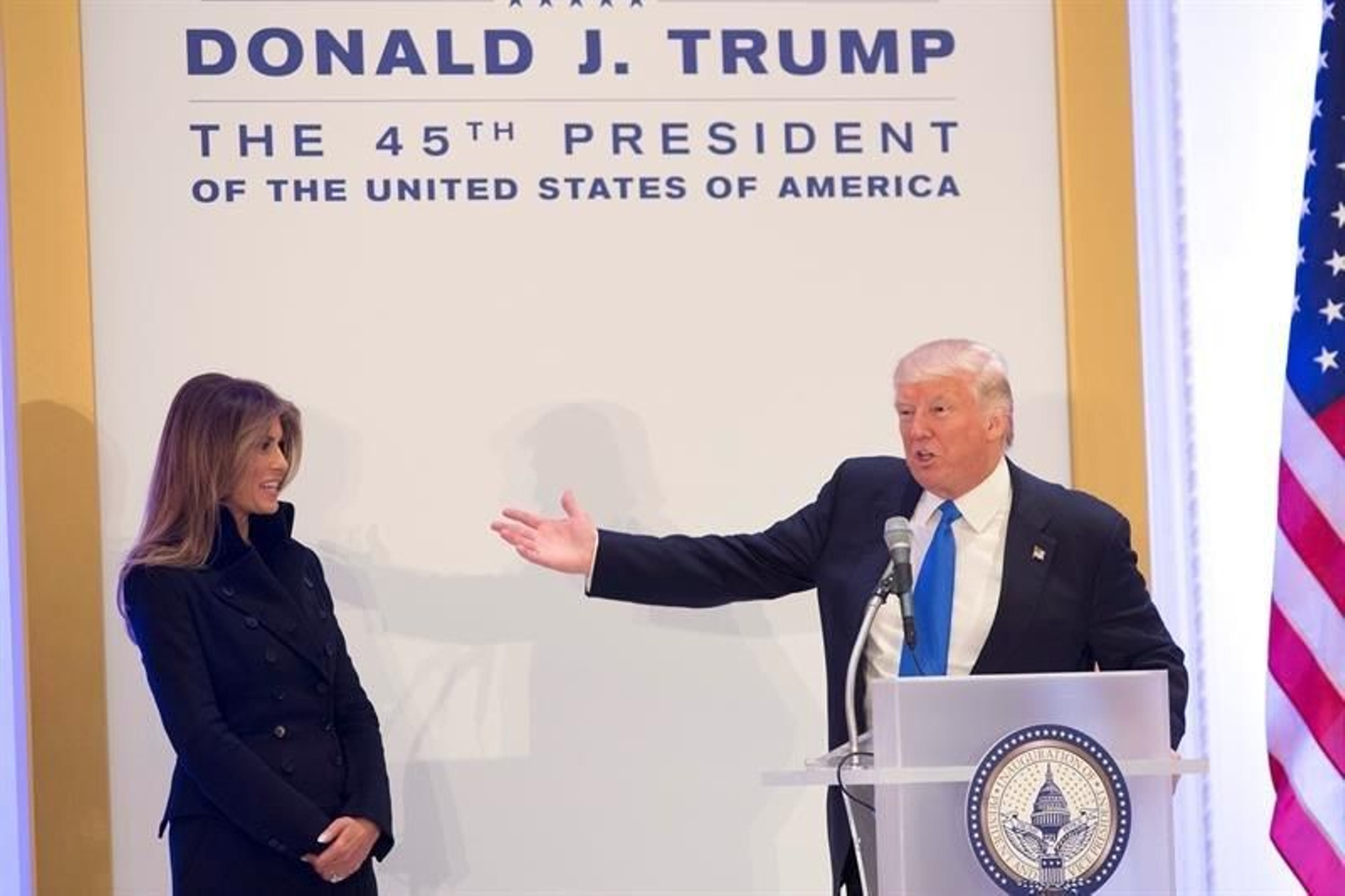 El presidente electo Donald Trump y su mujer, Melania Trump.