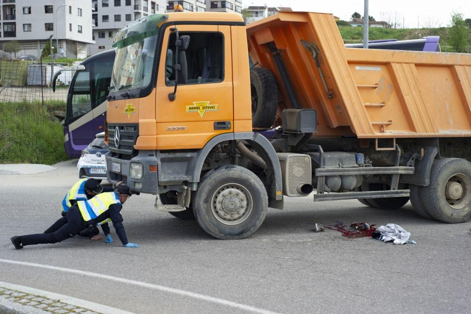 El camión implicado, el día del accidente.