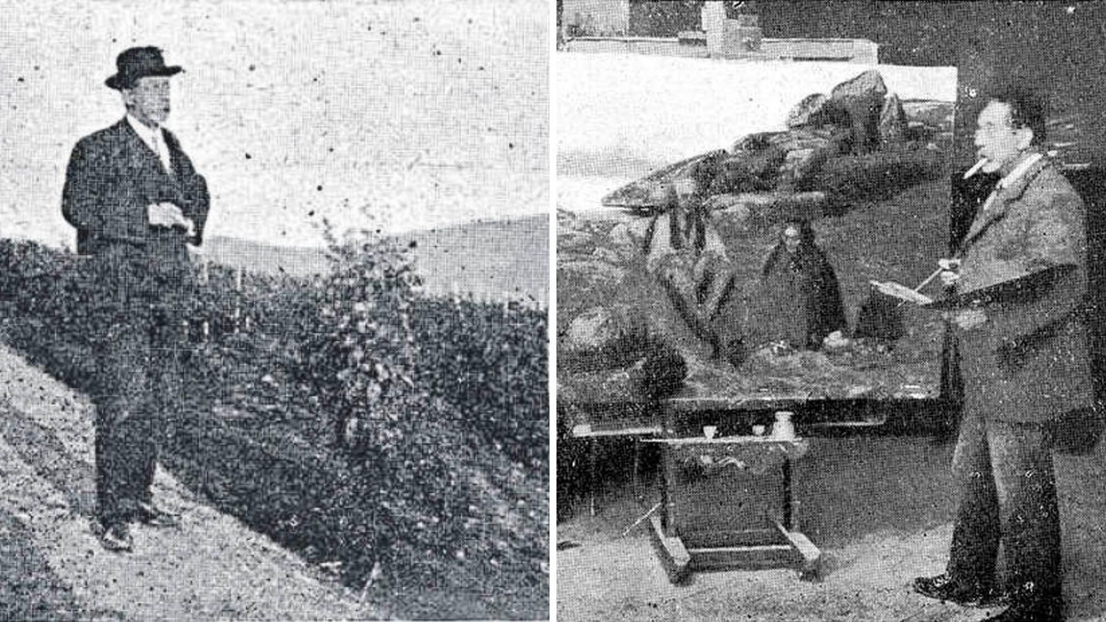 Dous retratos de Silvio Fernández en “Vida Gallega”, na finca de Vimieiros.