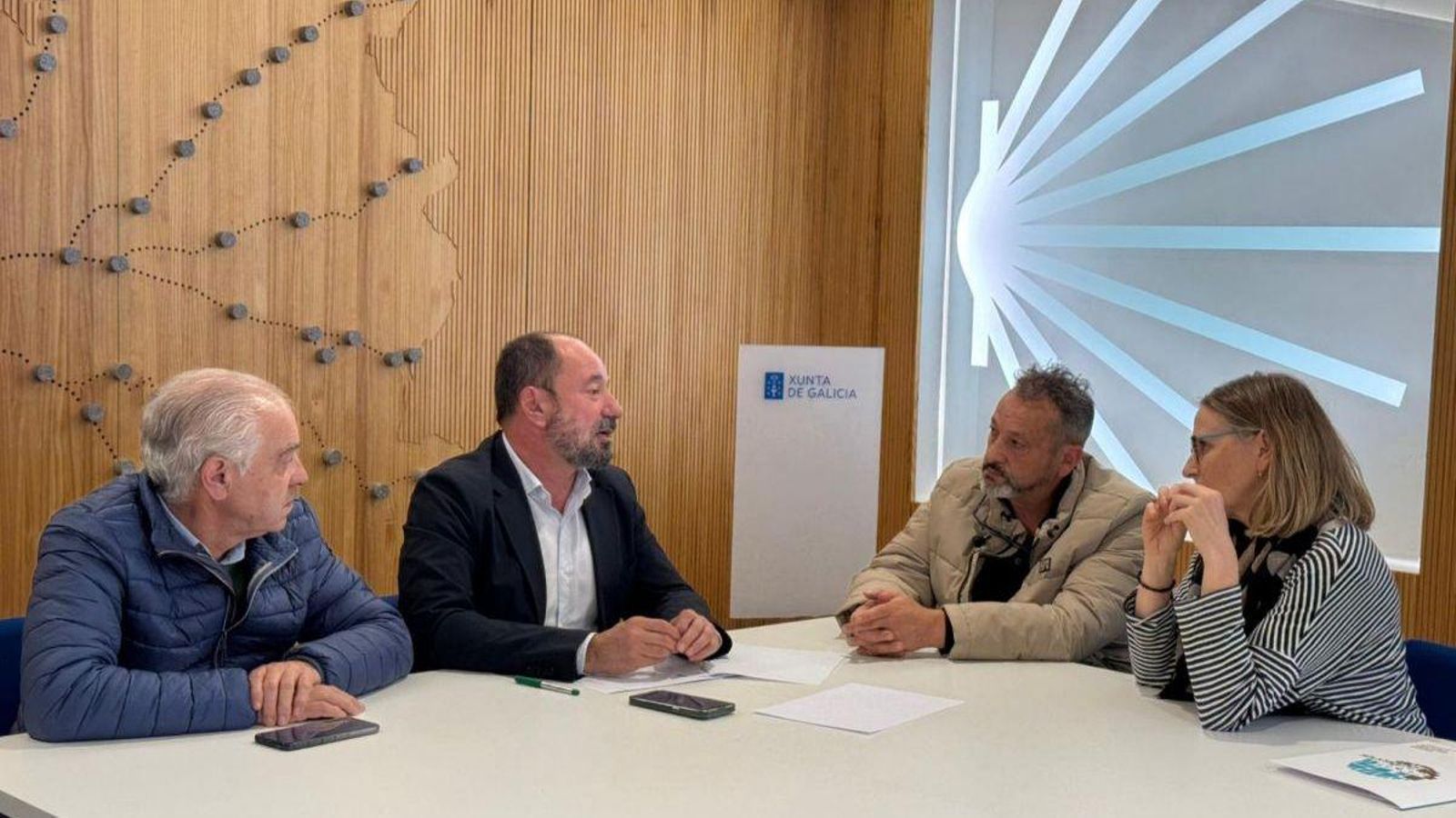 Rivera, Merelles, Álvarez y Ramón, en la reunión.