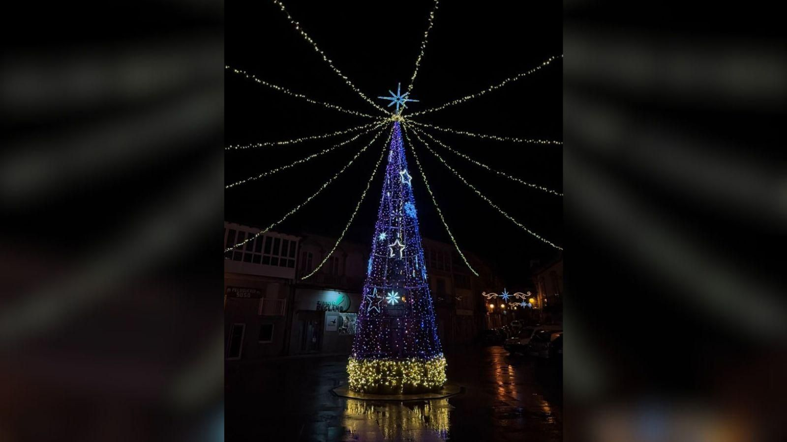 El pino navideño preside la Plaza Mayor.