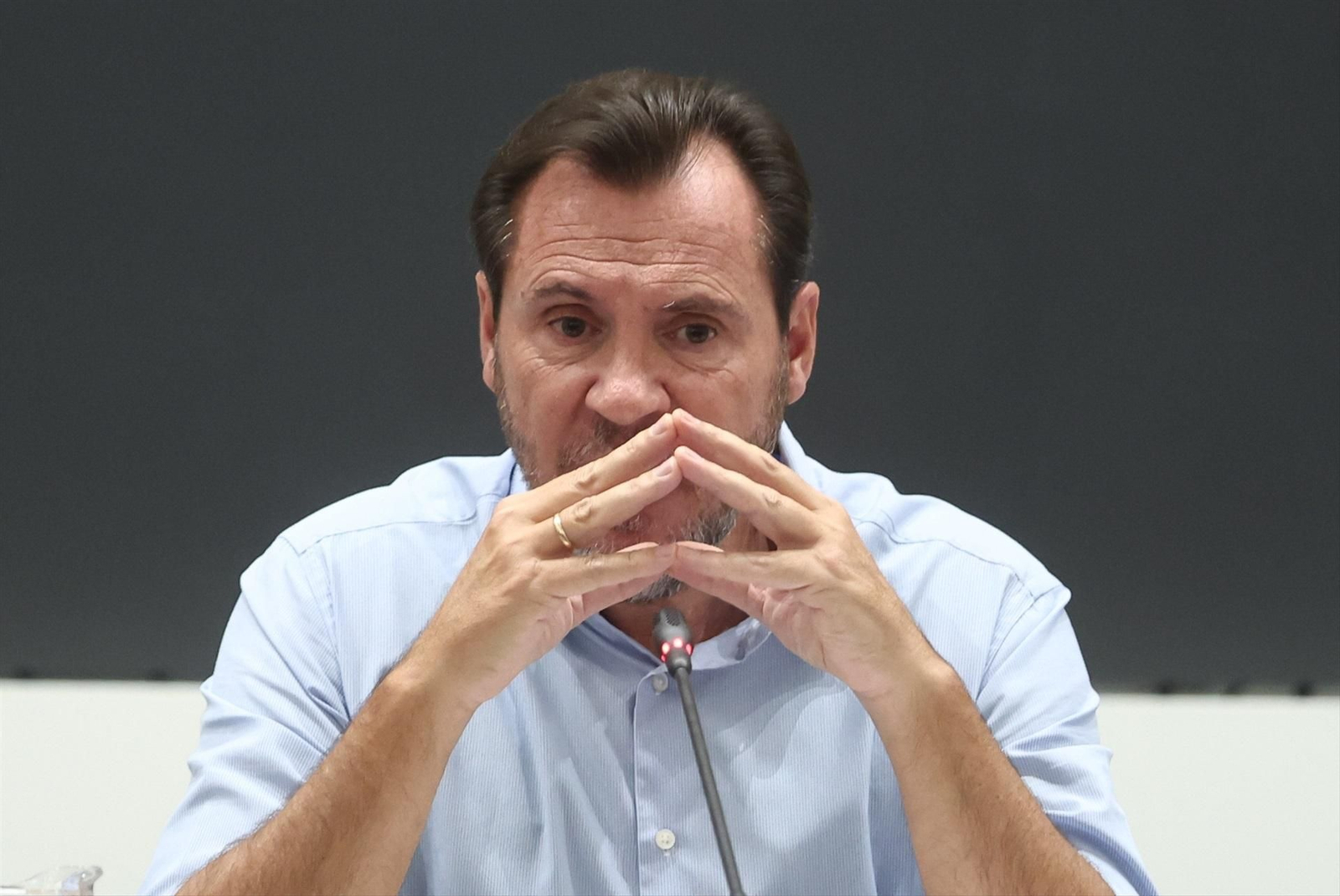 El ministro de Transportes y Movilidad Sostenible, Óscar Puente, durante una rueda de prensa, en la sede del Ministerio, a 30 de octubre de 2026, en Madrid.