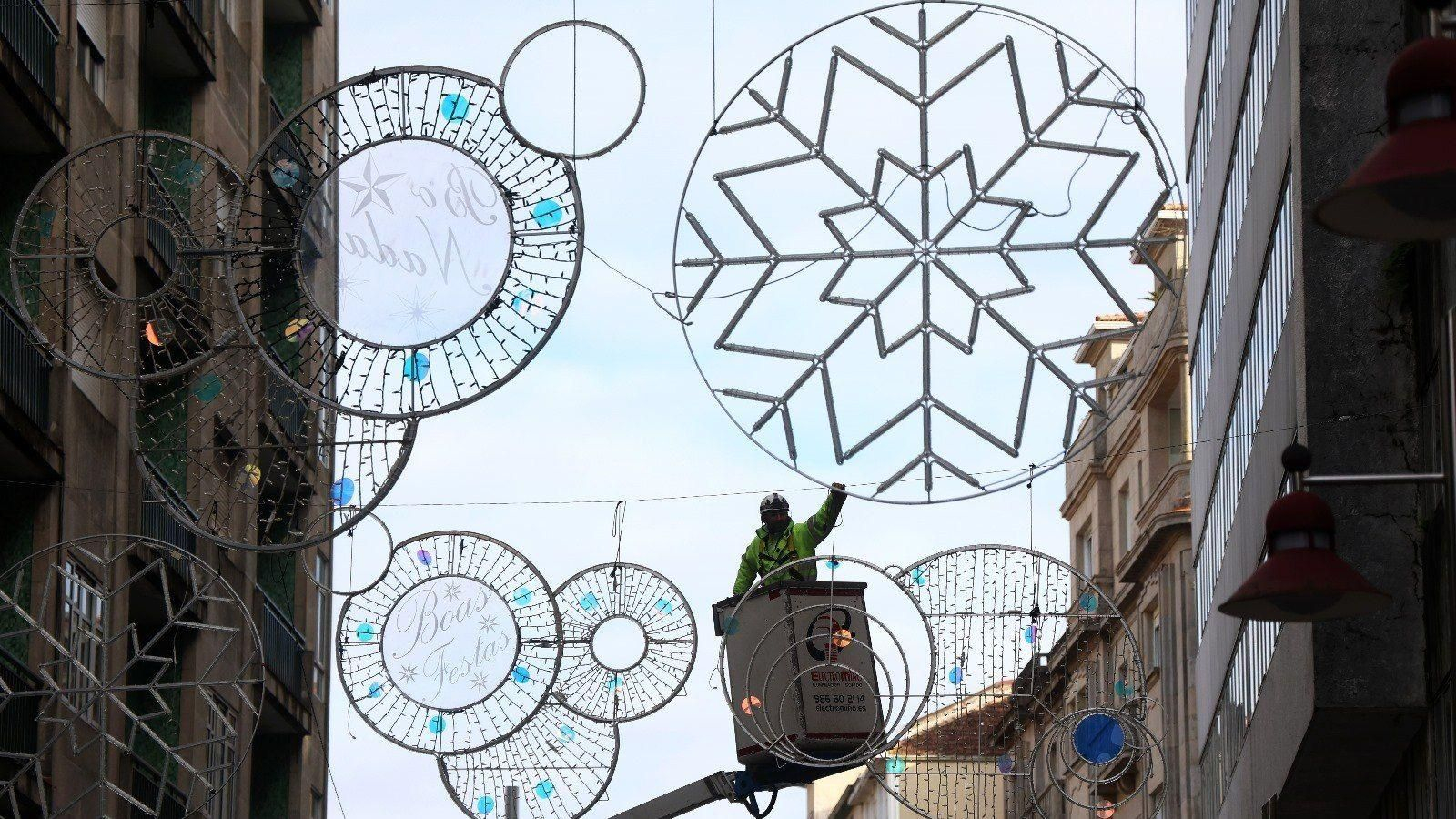 El alumbrado de la Navidad de Pontevedra.