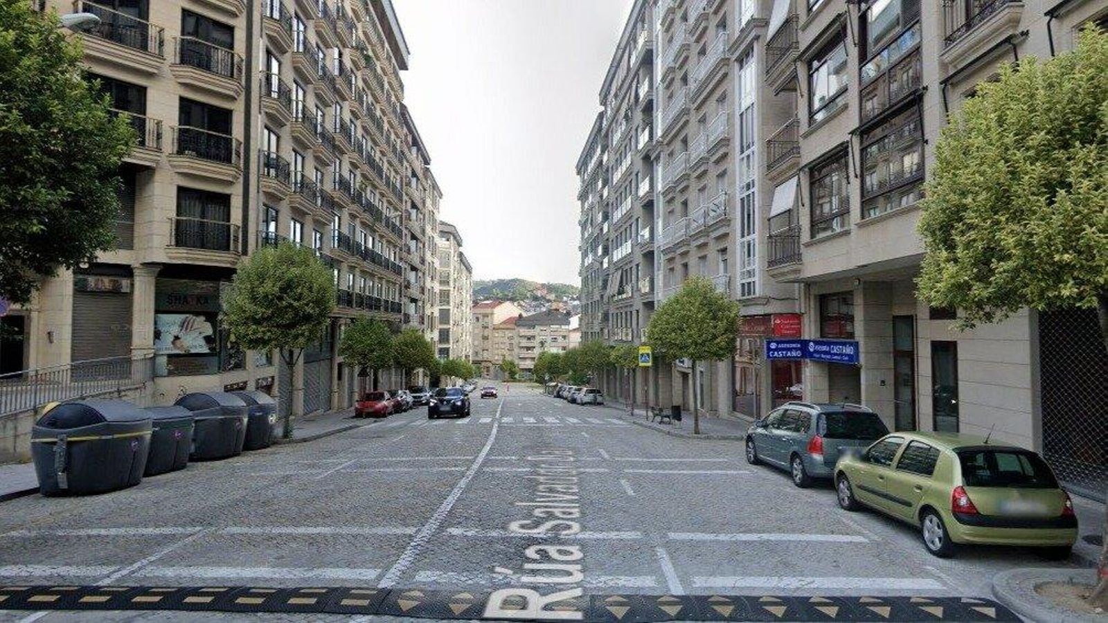 Pendiente de la calle Salvador Dalí, desde arriba.