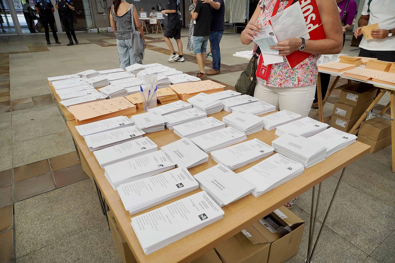 Una mesa electoral en las anteriores generales, de julio de 2023.