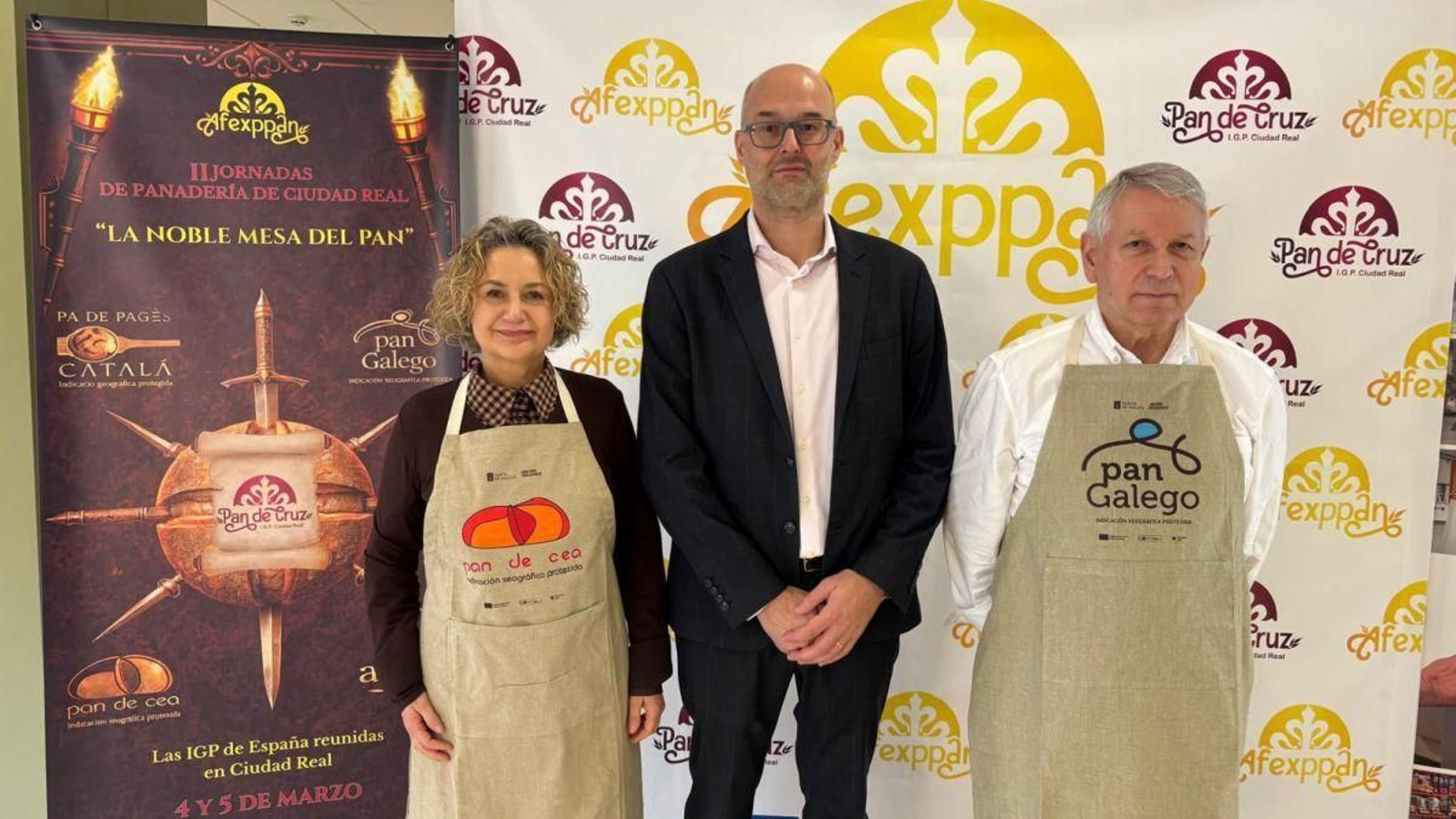 Sonia Godoy, Martín Alemparte y Marcial Grela, en el evento en Ciudad Real.