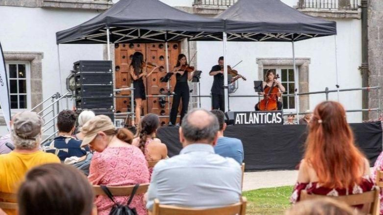 Momento este domingo del concierto de Cuerdas Atlánticas en el Pazo de Castrelos