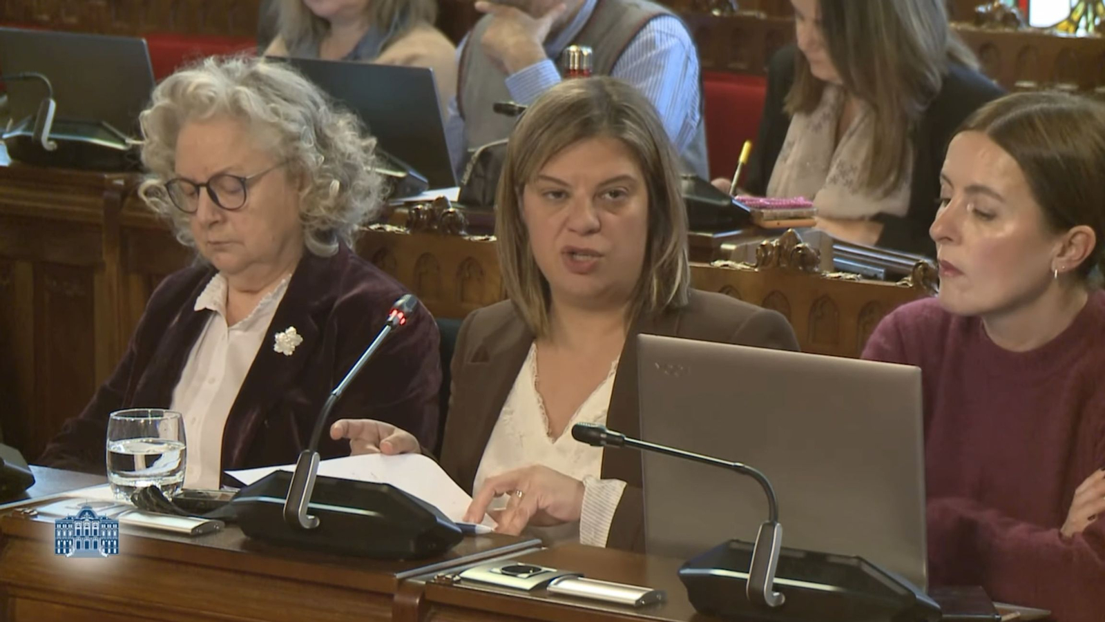 Gimena Llamedo durante su comparecencia en el Parlamento asturiano