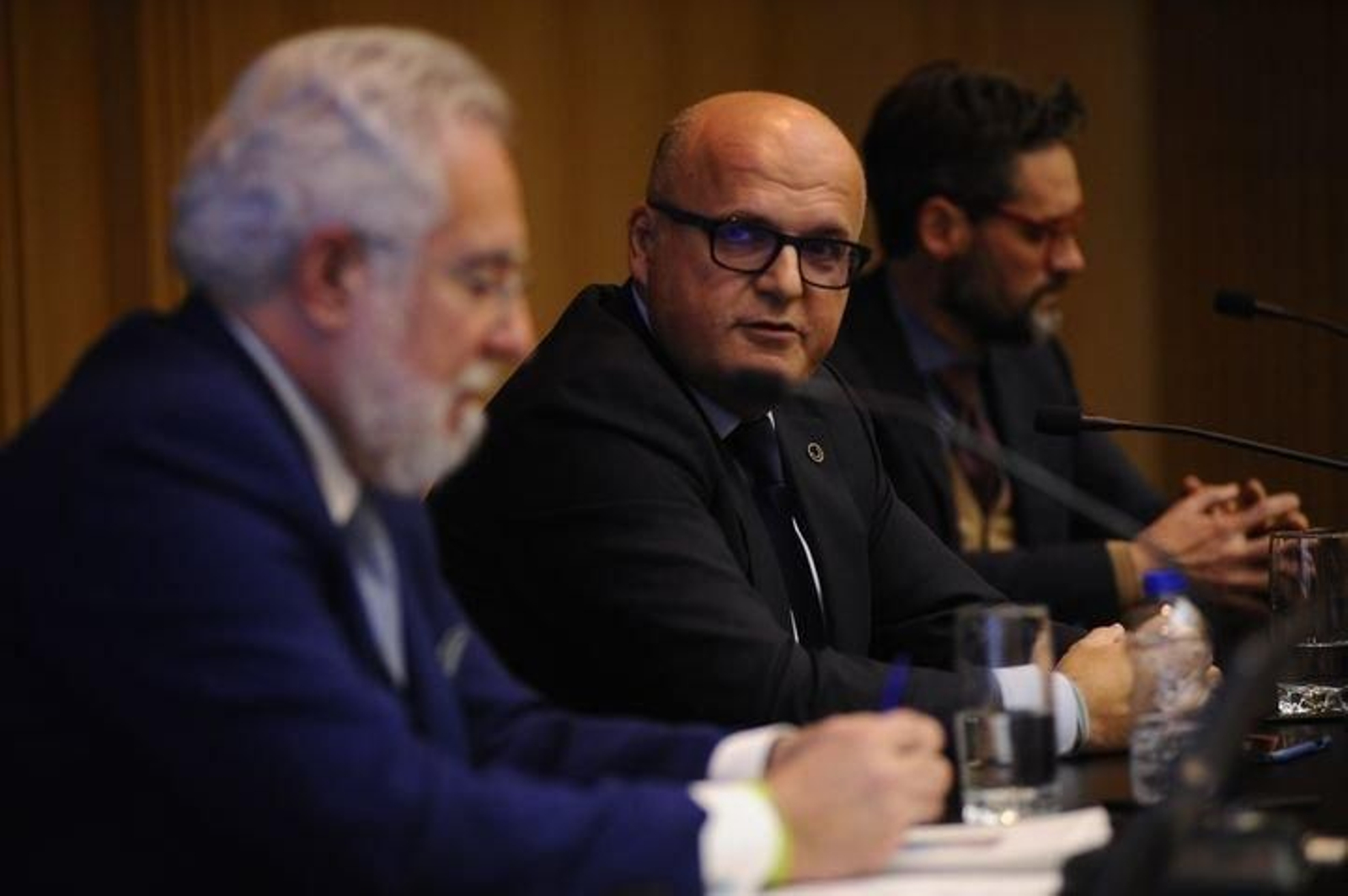 Manuel Baltar, durante a presentación de Santalices. (MARTIÑO PINAL)