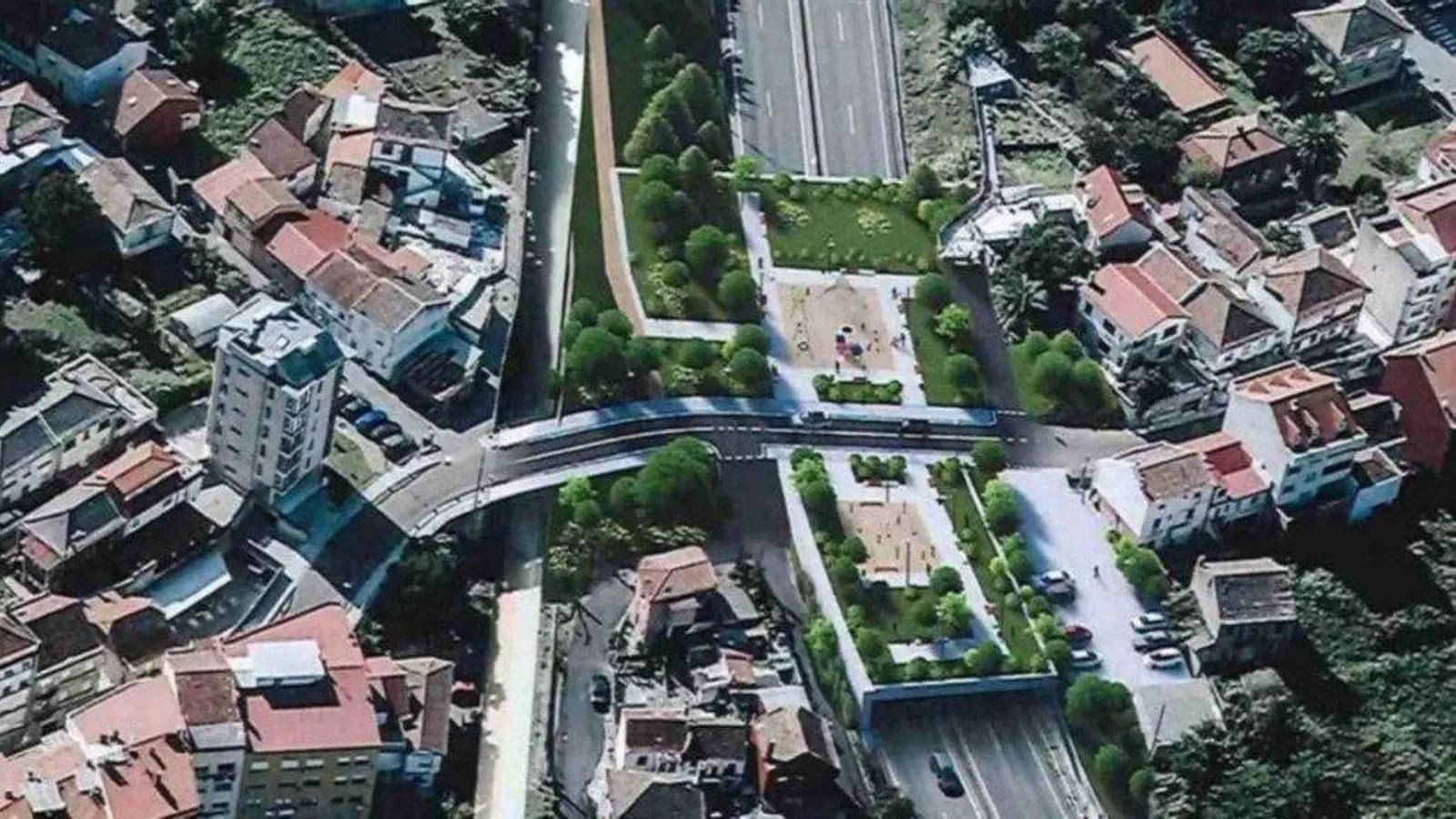 Ejemplo de uno de los proyectos de cubrición de la autopista.