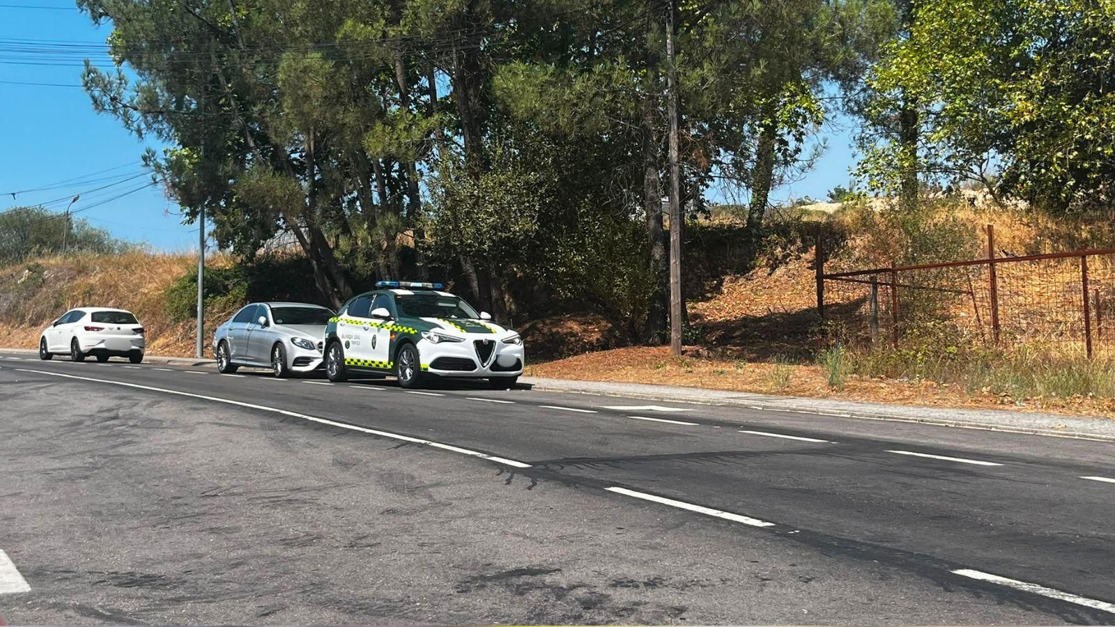 Punto de la colisión entre dos coches en San Cibrao das Viñas