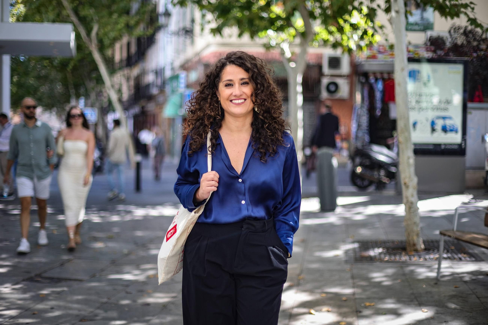 Enma López, en una calle en Madrid esta semana.