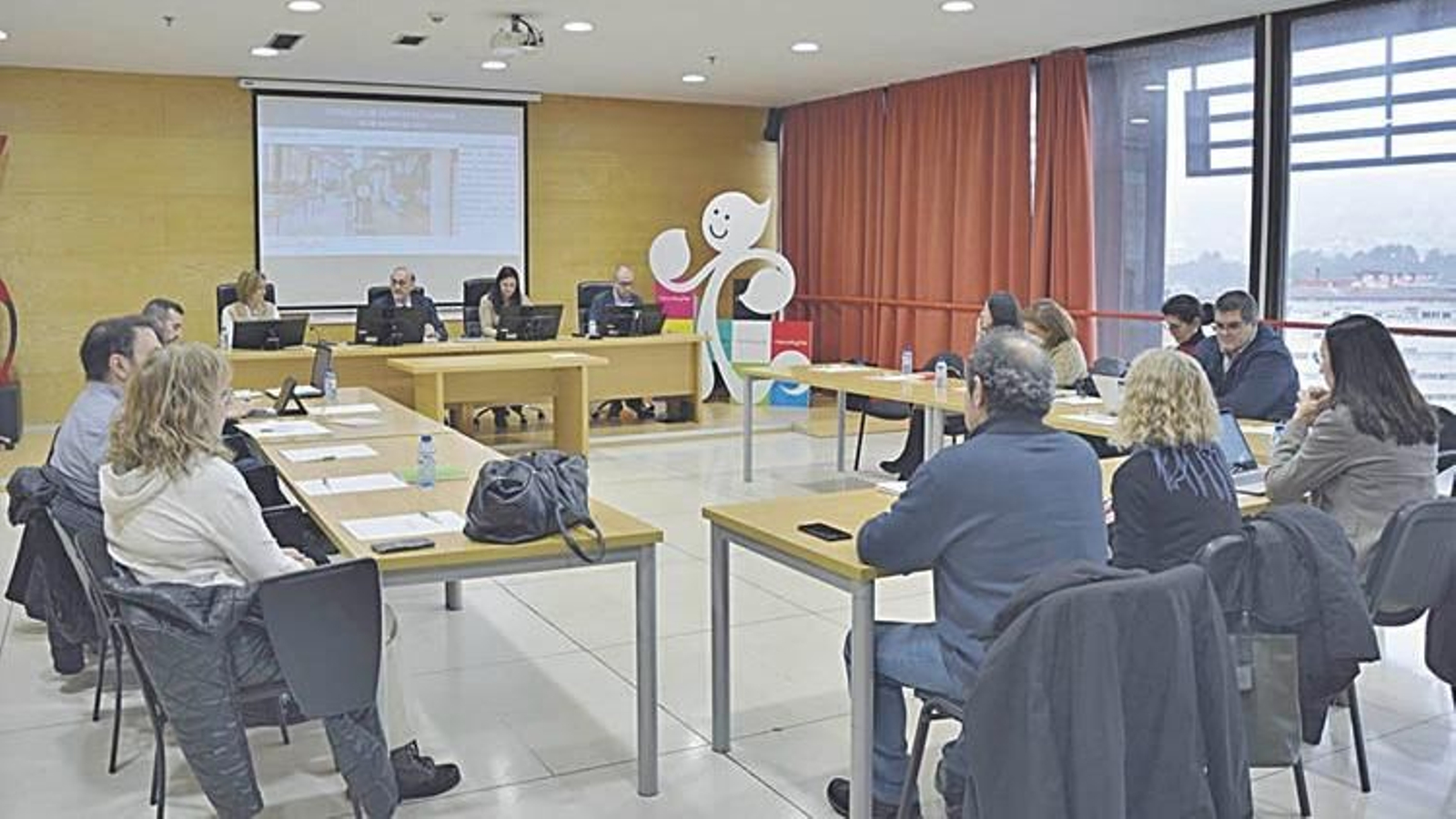 Un momento de la reunión, ayer.