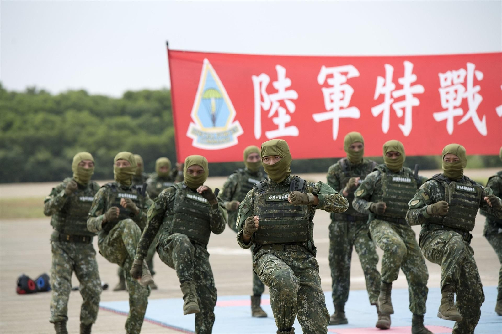 Maniobras en la base militar de Hukou, en Taiwán