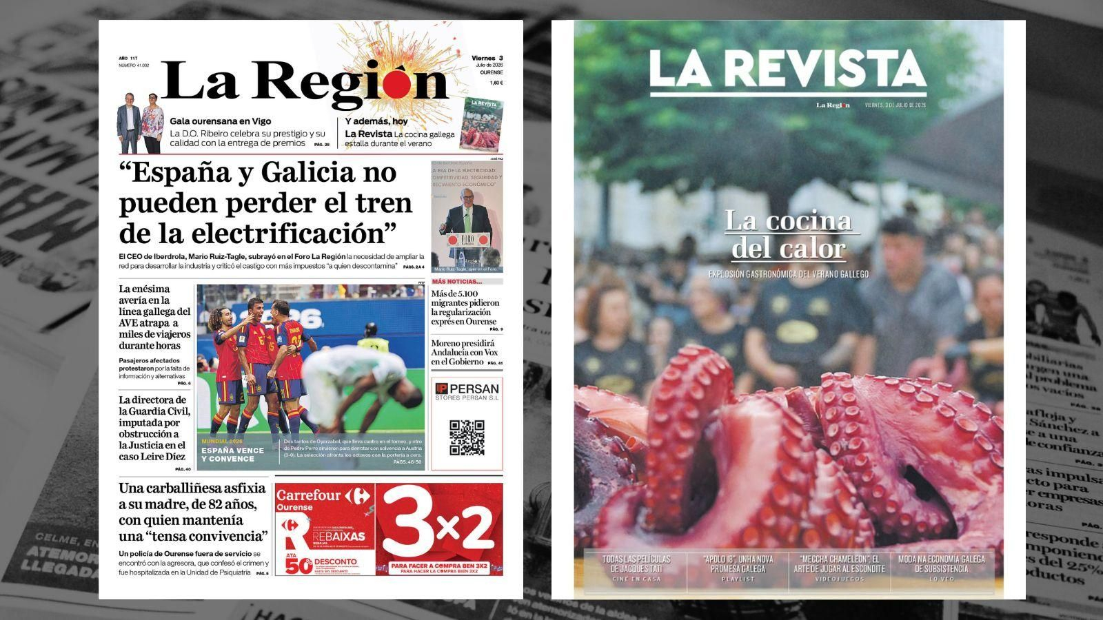La portada de La Región de etse viernes.