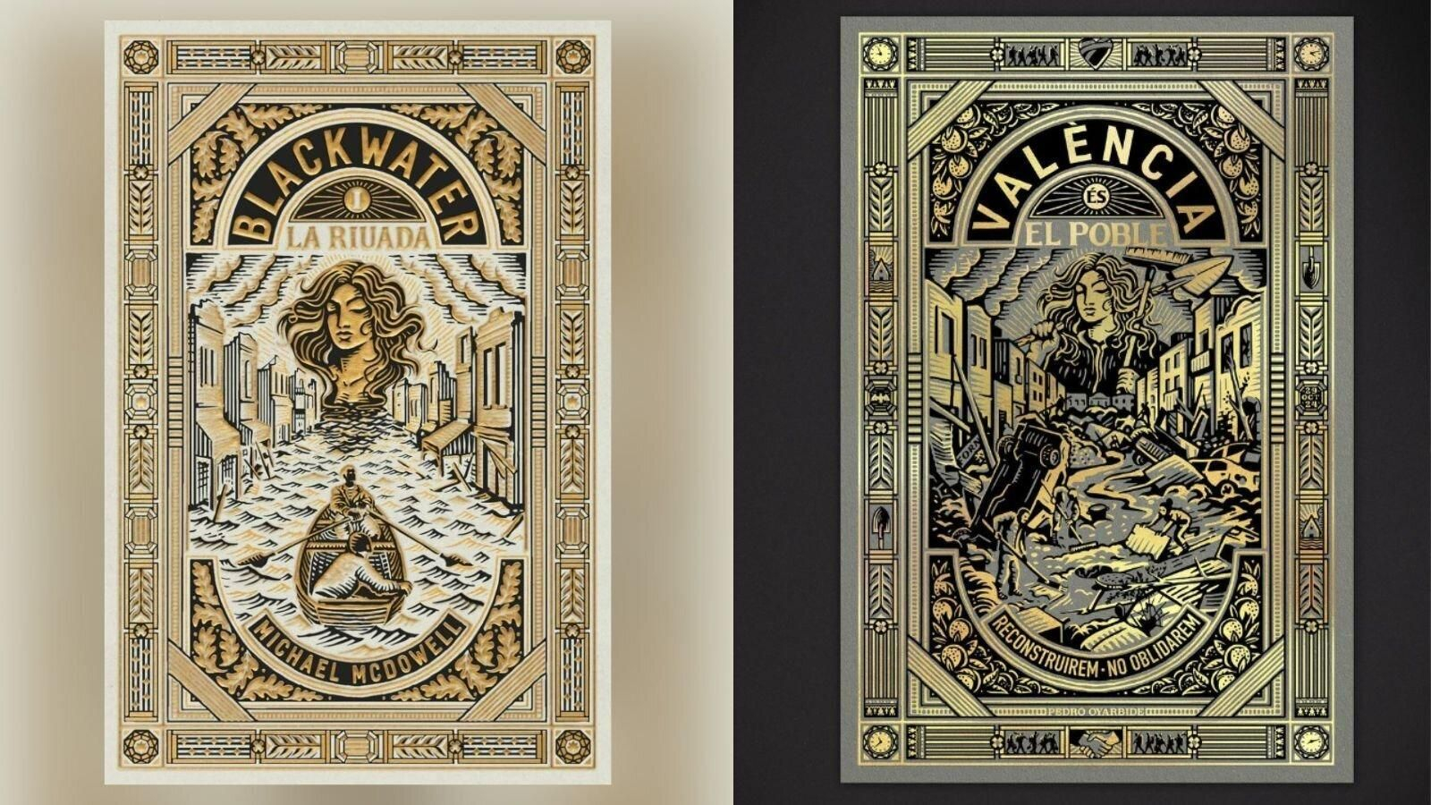 Portada original de "Blackwater" y versión alternativa por la DANA de Valencia.