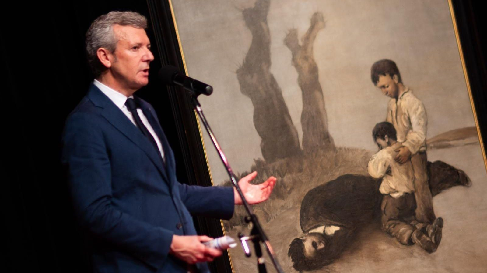 Alfonso Rueda en Argentina con “A derradeira lección do mestre”, de Castelao.