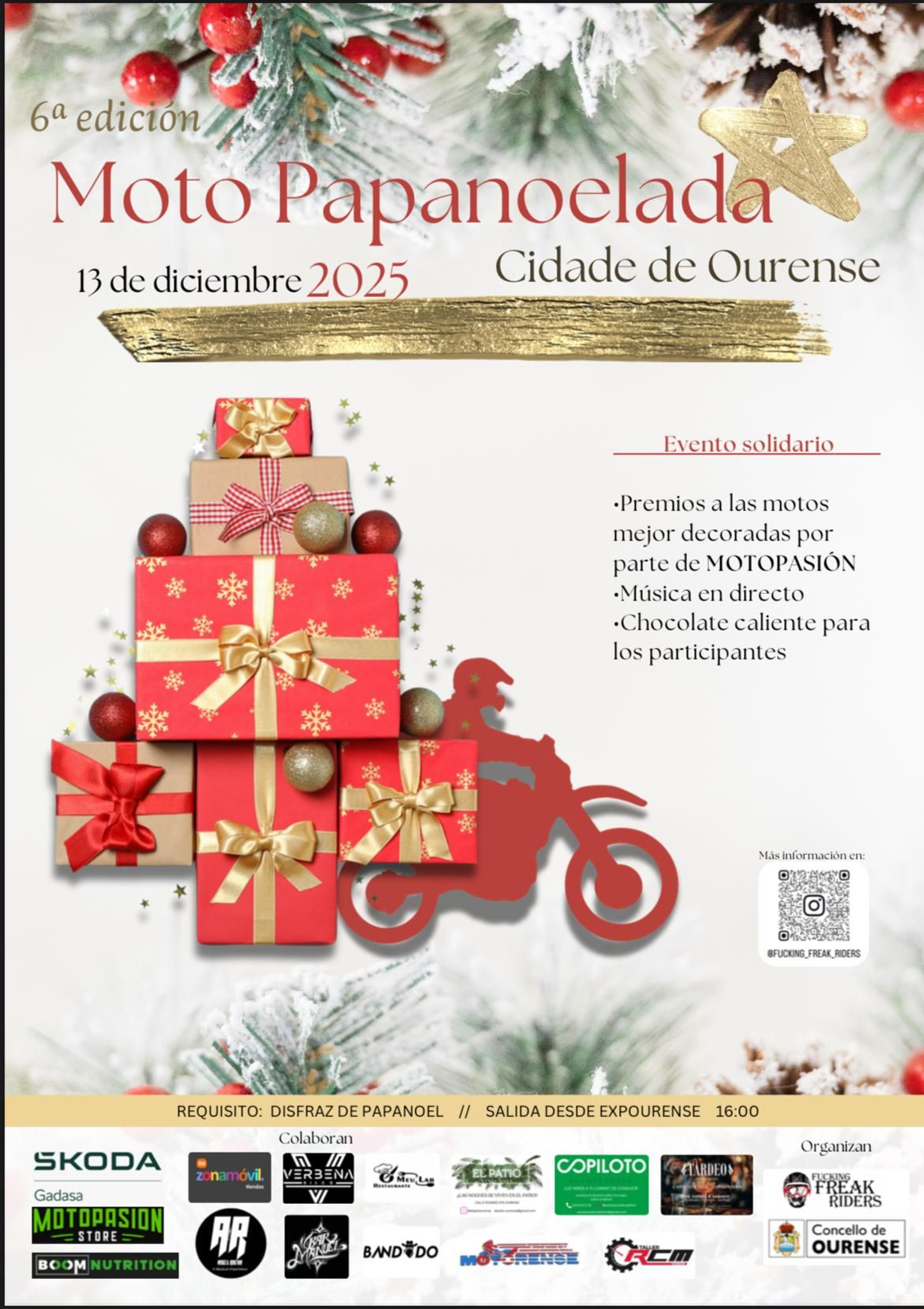 Cartel de la Moto Papanoelada de Ourense de 2025