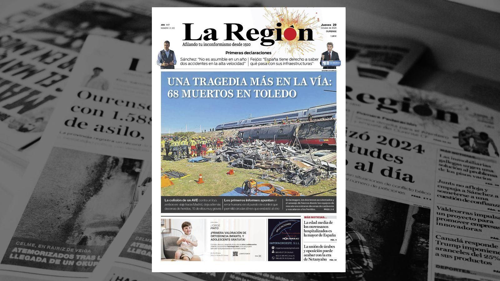Los titulares de La Región de este jueves, 29 de octubre