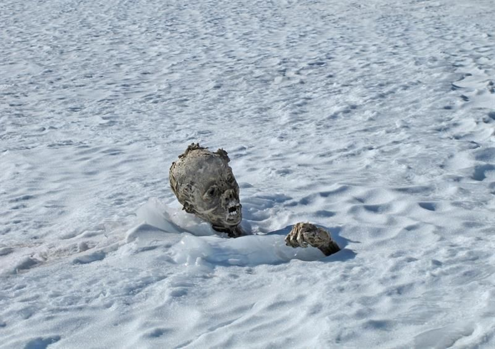 Uno de los cuerpos hallados en la ladera del volcán.