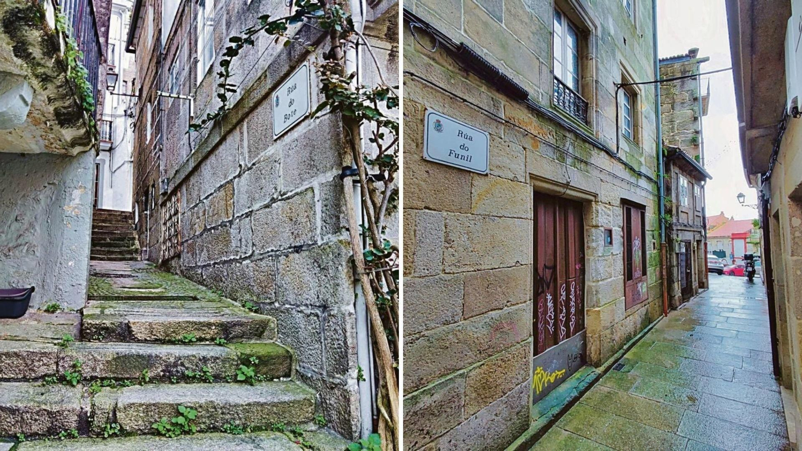 La Rúa do Bote, considerada la más pequeña y estrecha de la ciudad, superando a la Rúa Funil, también en el Casco Vello.