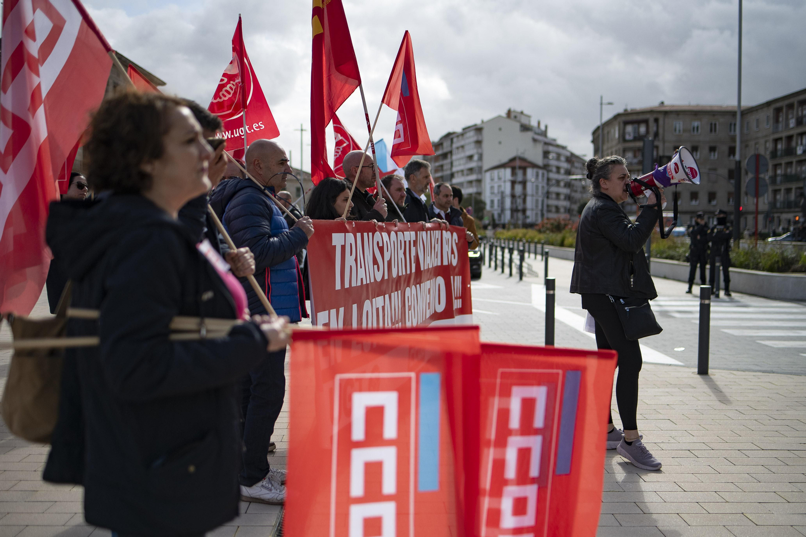 Folga no transporte de pasaxeiros en Ourense na estación intermodal.
Foto: Xesús Fariñas