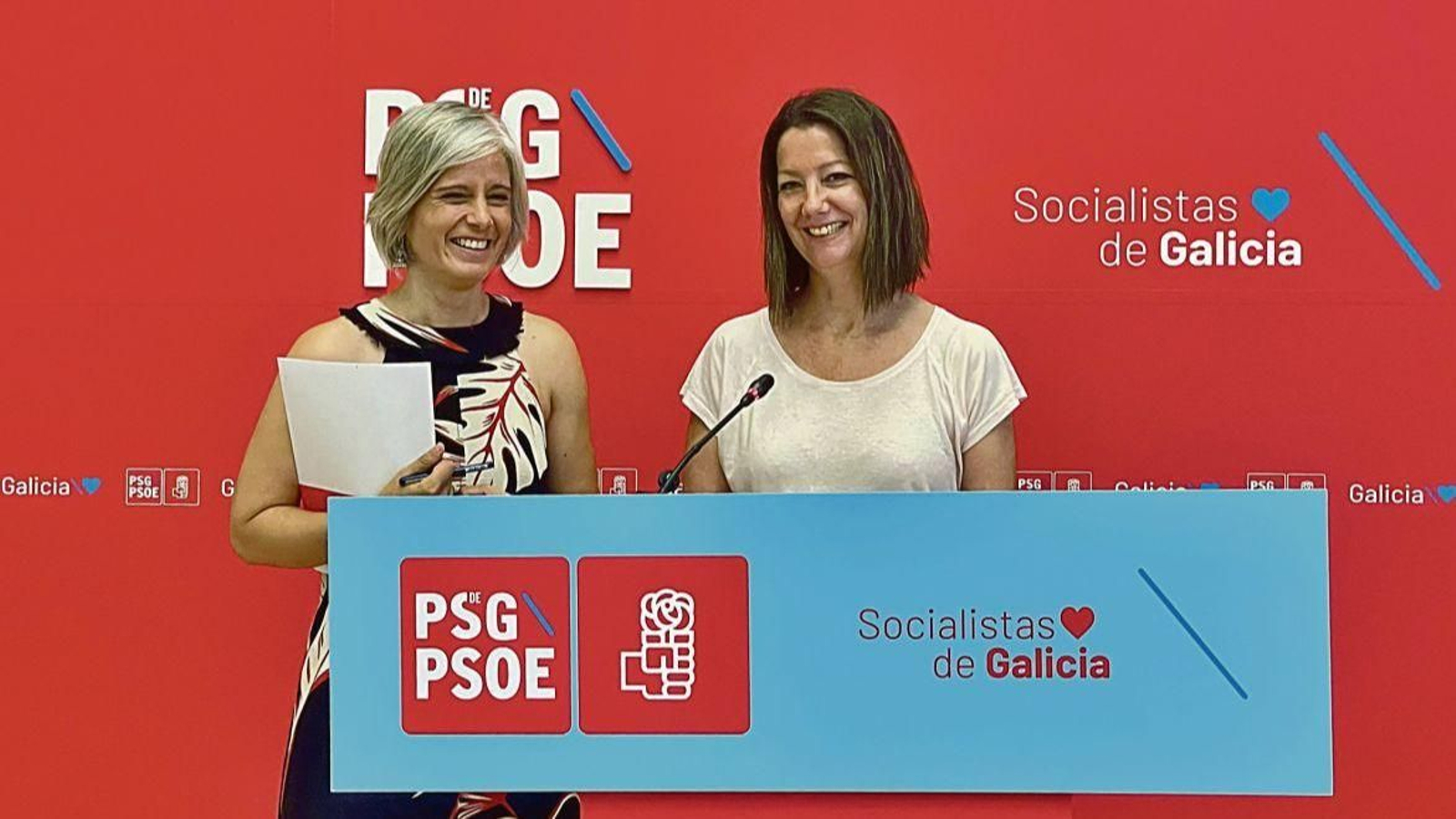 La diputada Patricia Iglesias y la secretaria de Organización de los socialistas gallegos, Lara Méndez.
