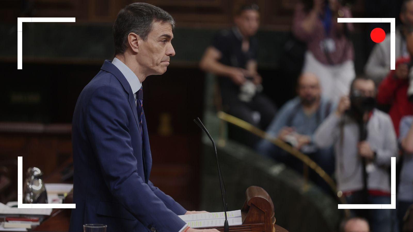 El presidente del Gobierno, Pedro Sánchez, interviene durante una sesión de control al Gobierno.
